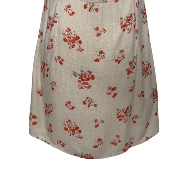 Bardot Lucinta Mini Dress 8 M Beige Floral Puff Sleeve Bohemian Spring Summer - Picture 10 of 12